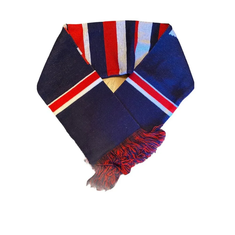 USA Olympic Scarf Red White Blue Acrylic Sweater Knit AT&T Proud Partner